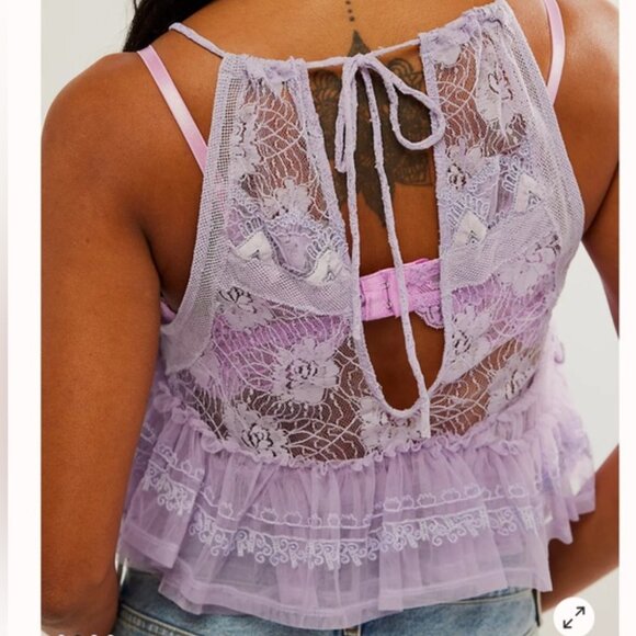 Free People In The Clouds Lace Ruffles Tiered Tank - Picture 2 of 11
